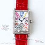 GF Factory Franck Muller Long Island Color Dreams 952QZ Red Leather Strap Swiss Quartz Women's Watch 